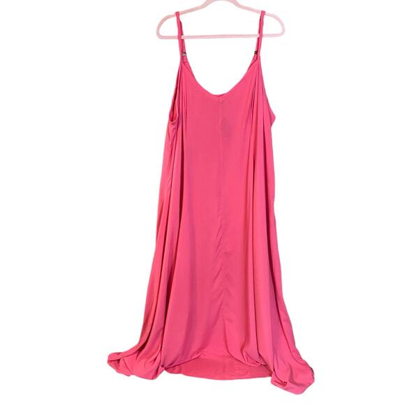 Torrid Honeysuckle Pink Maxi Challis Trapeze Dress 2X NWT slip resort Barbie - Picture 3 of 8